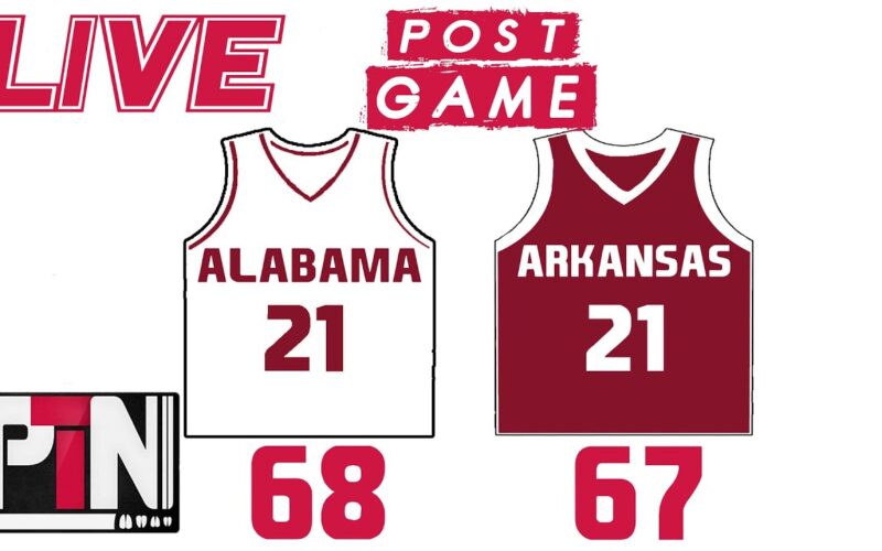 LIVE: Hogs Lose Close One At Bama 68-67 — Arkansas Football Podcast | Tusk Talk With Ty