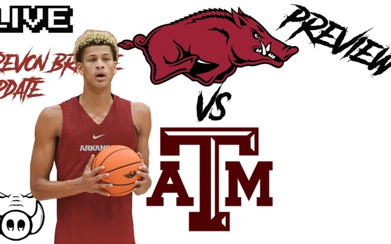 Trevon Brazile Update + Arkansas Hogs Vs Texas aTm Aggies Preview — Arkansas Basketball Podcast | Tusk Talk With Ty