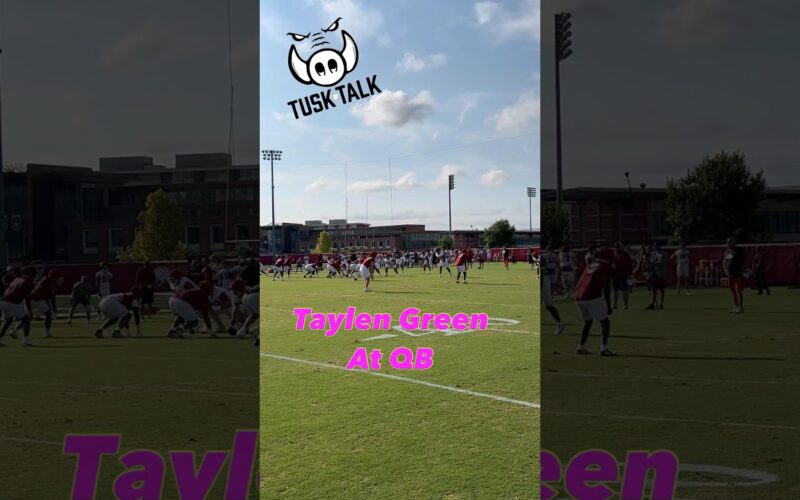 Taylen Green & Malachi Singleton Fastball Fall Camp Day 9 — Arkansas Football Podcast | Tusk Talk With Ty