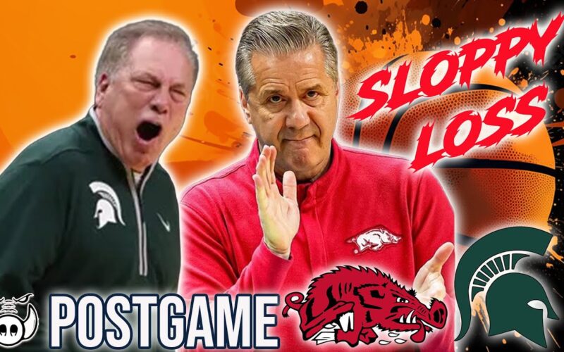 ARKANSAS VS MICHIGAN STATE WAS WILD ! POSTGAME!!